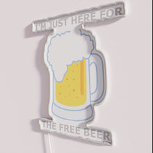 Load image into Gallery viewer, Eye-catching RGB Neon Sign Advertising 'Free Beer' Bar Decorations Online