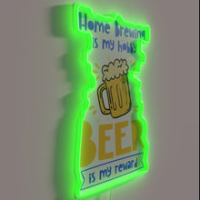 Load image into Gallery viewer, Neon sign celebrating home brew hobby and craft beer passion.