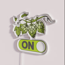 Load image into Gallery viewer, Brewery decor neon sign featuring colorful hop flowers with glowing lights