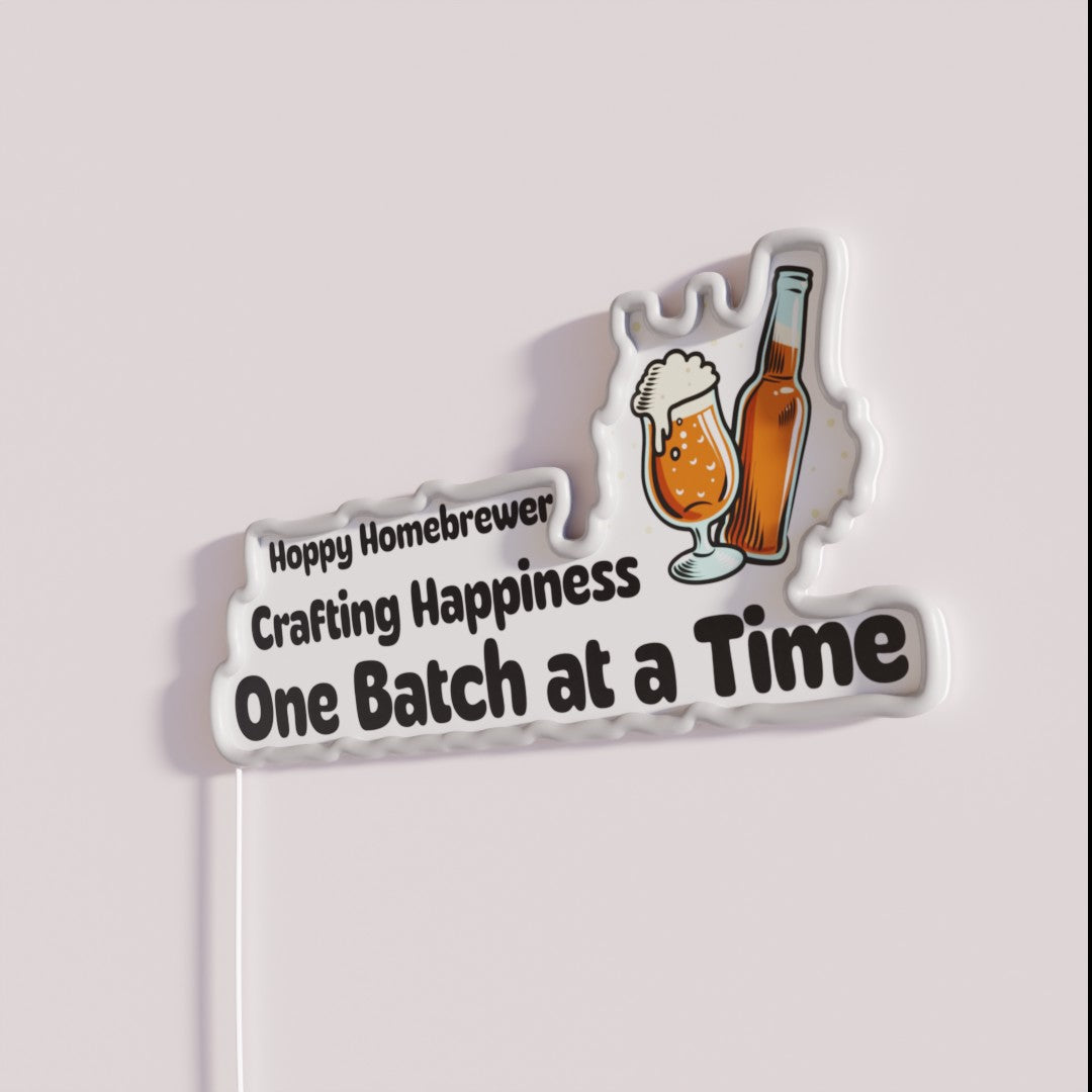 Hoppy Homebrewer Crafting Happiness One Batch At A Time RGB LED Sign