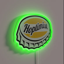 Load image into Gallery viewer, Optimistic Vibes in a Bottle: Hoptimumist RGB Neon Sign Decor
