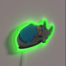 Load image into Gallery viewer, Lord Beerus at your service, catnip fueled, neon illuminated throne