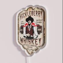 Load image into Gallery viewer, Vibrant RGB Neon Sign Mimics Iconic Huckleberry Whiskey Distillery Branding