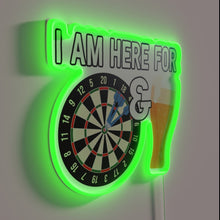 Load image into Gallery viewer, Neon bar decor: I'm here for darts & cold beer