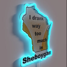Load image into Gallery viewer, Retro Sheboygan watering hole nostalgia with RGB neon glow effect