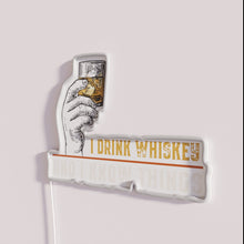 Load image into Gallery viewer, Bright Neon Wall Sign Featuring Funny Whiskey Quote with RGB