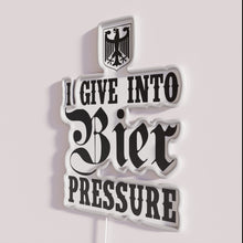 Load image into Gallery viewer, Customizable RGB neon bar decor with witty beer pressure humor quote.