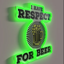 Load image into Gallery viewer, Respect for Beer Neon Sign, RGB Color Changing Wall Decoration