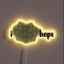 Load image into Gallery viewer, Illuminated Bar Decor with Love for Craft Beer Hops Sign