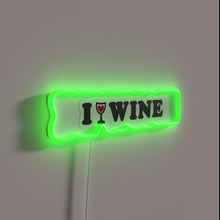 Load image into Gallery viewer, Vibrant RGB 'I Heart Wine' Neon Bar Wall Sign Decoration