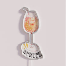 Load image into Gallery viewer, Bright vibrant cocktail bar decor I Just Love Spritz sign