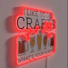 Load image into Gallery viewer, Personalized craft hobby room decor with colorful neon lettering accents.