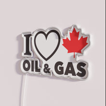 Load image into Gallery viewer, Neon Canadian Pride Alberta Oil Gas Sign with Maple Leaf Symbol