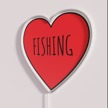Load image into Gallery viewer, Neon I Love Fishing Heart RGB Sign for Room Decor