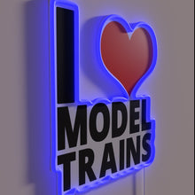 Load image into Gallery viewer, Retro-inspired model train enthusiast's cozy hobby space decorative neon sign