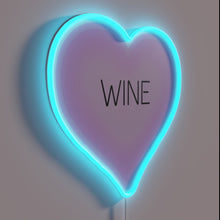 Load image into Gallery viewer, RGB Neon Wine Sign: "I Love The Heart Of Wine