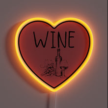 Load image into Gallery viewer, Vibrant RGB neon sign expressing love for wine enthusiasts everywhere.