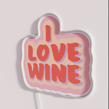 Load image into Gallery viewer, Eye-catching RGB neon wine bar sign decoration with loving vibes