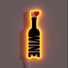 Load image into Gallery viewer, Illuminated wine enthusiast decor featuring colorful neon wine glass accents