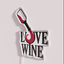 Load image into Gallery viewer, RGB Wine Lover's Personalized Neon Sign with Customizable Message Displayed