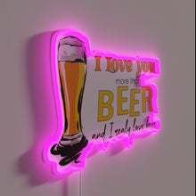 Load image into Gallery viewer, RGB LED neon sign displays heartfelt love in vibrant colors.