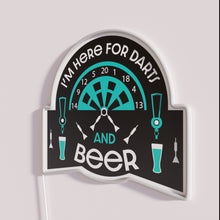 Load image into Gallery viewer, Neon Darts and Beer Sign: Perfect Pub Decor for Games Enthusiasts