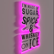 Load image into Gallery viewer, Magical Whiskey Wonderland Neon Sign with Sugar Spice Accents Glow