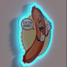 Load image into Gallery viewer, Vibrant 'I'm The Wurst' RGB Neon Sign for Foodie Humor Fans