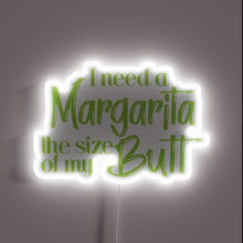 Load image into Gallery viewer, Brightly lit, large-scale margarita-themed sign with vibrant RGB colors