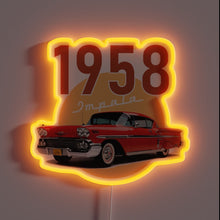 Load image into Gallery viewer, Vintage 1958 Impala Chevrolet Classic Car RGB Neon Bar Sign Artwork
