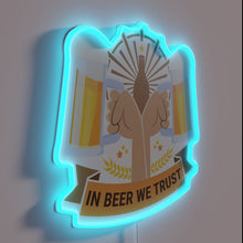 Load image into Gallery viewer, Neon Beer Bar Sign: 'In Beer We Trust' Oktoberfest Spirit