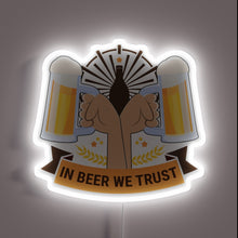 Load image into Gallery viewer, Neon beer pub decor sign with vibrant Oktoberfest colors glowing