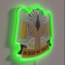 Load image into Gallery viewer, German-inspired beer bar decor featuring colorful neon Oktoberfest logo signage.