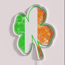 Load image into Gallery viewer, Colorful Ireland-themed decorative shamrock neon sign for home bar decor.