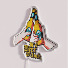 Load image into Gallery viewer, RGB Neon Beer Sign Perfectly Illuminated with Vibrant Colored Lighting.