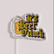 Load image into Gallery viewer, Vibrant Neon Beer O Clock Sign with Color Changing RGB Display