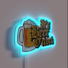 Load image into Gallery viewer, Neon Beer Sign with Programmable RGB Lighting and Clock Functionality