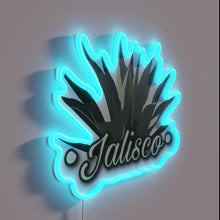 Load image into Gallery viewer, Vintage Mexican inspired Jalisco state map glow in the dark sign.