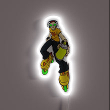 Load image into Gallery viewer, Jet Set Radio neon sign with rollerblading graffiti character.