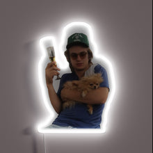 Load image into Gallery viewer, Neon tribute to the Stranger Things heartthrob's iconic spirit animal