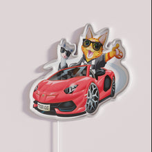 Load image into Gallery viewer, Vibrant JoJo's no-drama lifestyle neon sign featuring lambo car cartoon design