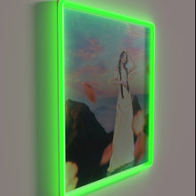 Load image into Gallery viewer, Galactic Joy Illuminated in Vibrant Red and Purple Neon Accents