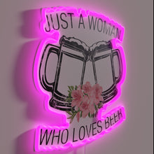 Load image into Gallery viewer, Women Who Love Beer Neon Sign with Vibrant Color Accents