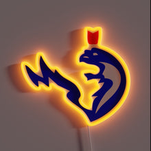 Load image into Gallery viewer, Eye-catching, Vibrant Kaliskaya logo illuminated in radiant RGB neon light.