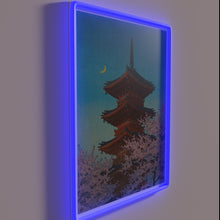 Load image into Gallery viewer, Japanese Cherry Blossoms illuminated under evening glow at Ueno Toshogu.