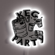 Load image into Gallery viewer, Add vibrant party ambiance with this keg-themed LED lighting decoration.