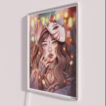 Load image into Gallery viewer, Vibrant Kitsune Fox Spirit RGB Neon Sign Wall Decor Artwork