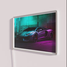 Load image into Gallery viewer, Eye-catching Lamborghini Aventador inspired vibrant RGB illuminated neon light decoration