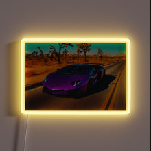 Load image into Gallery viewer, Eye-catching Lamborghini-inspired neon desert road strip lighting ambiance decoration.