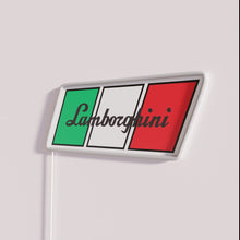 Load image into Gallery viewer, Bright Italian style neon wall decor with Lamborghini Italy flag